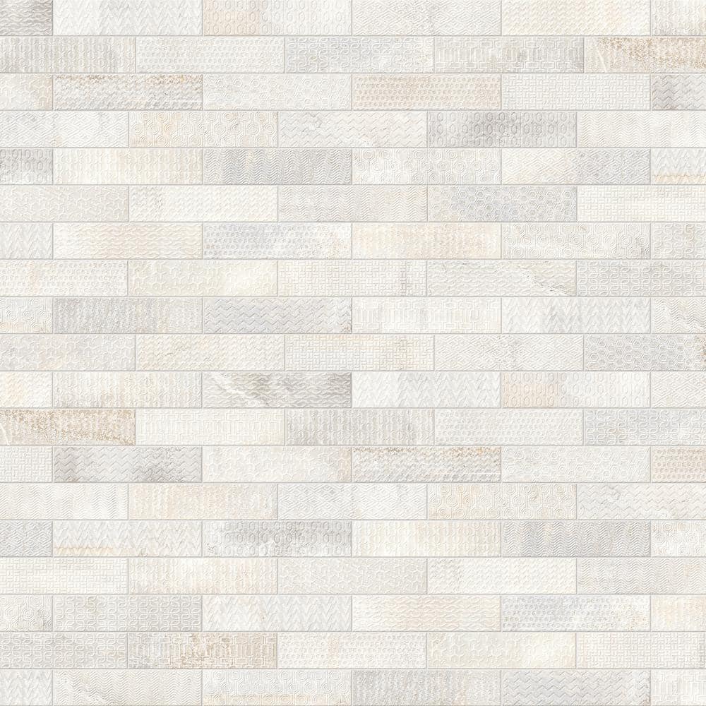 GAYAFORES Brickbold Almond 3 in. x 13 in. Glazed Porcelain