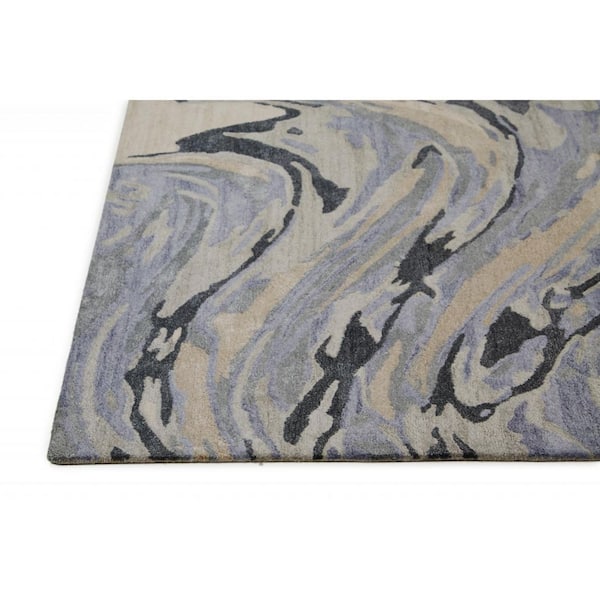 5 ft. x 8 ft. Gray and Ivory Abstract Area Rug