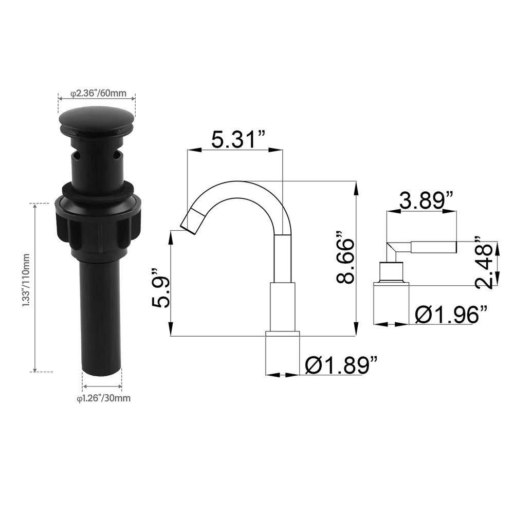 Matte Black and Brushed Gold Brass Double Handle Faucet