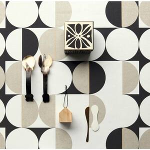 Metallic Circles in Motion Wallpaper Black & White Paper Strippable Roll (Covers 57 sq. ft.)