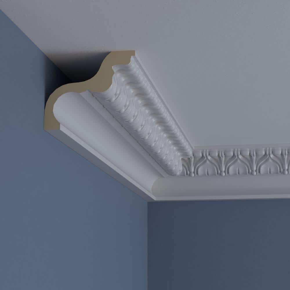 94.5" White Polyurethane Sequential Crown Moulding