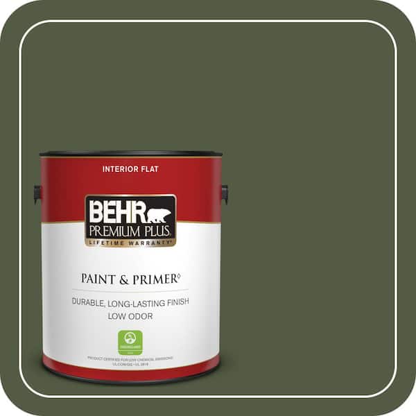BEHR PREMIUM PLUS 1 gal. #MQ6-54 River Forest Flat Low Odor Interior Paint & Primer