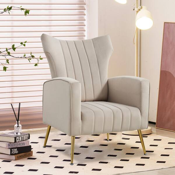 Mara grey velvet discount chair