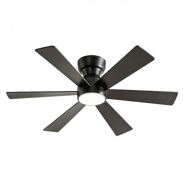 46 in. Black Quiet Reversible DC Motor Ceiling Fan with Remote Control, Adjust Height 3-Color Temperature