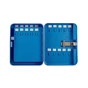 30-Key Steel Heavy-Duty Key Cabinet with Combination Lock, Blue