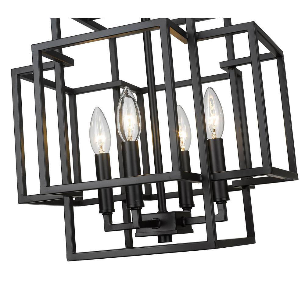 Contemporary Titania Matte Black 14" Geometric Pendant Light
