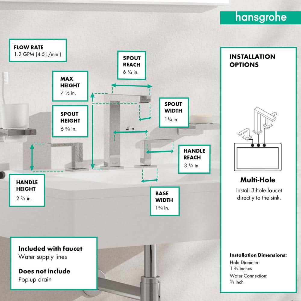 Polished Chrome Single Handle High Arc Bathroom Faucet