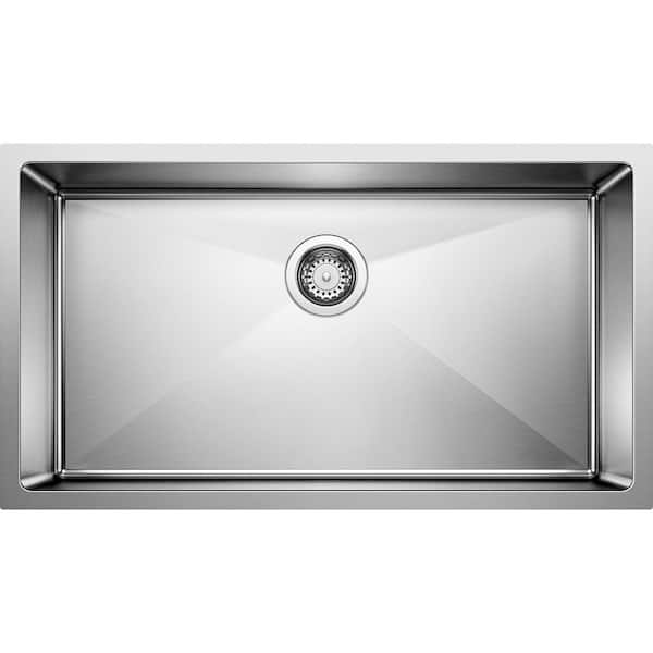 Blanco Quatrus Farmhouse Apron Front Stainless Steel 32 in. x 19 in. Single Bowl Kitchen Sink in Satin Polished