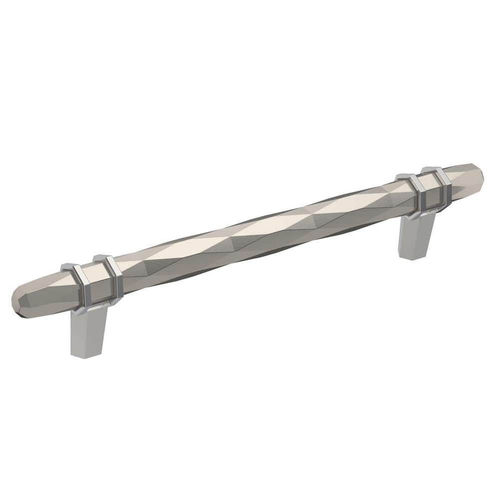 London 6-5/16 in. (160mm) Modern Satin Nickel/Polished Chrome Bar Cabinet P