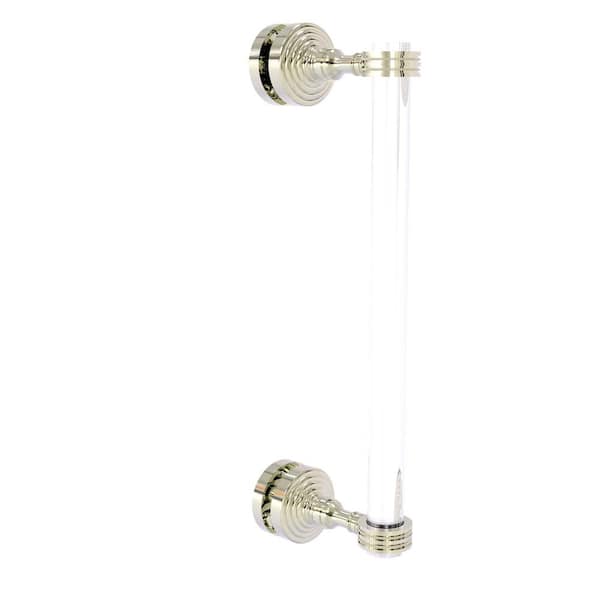 Allied Brass Pacific Grove 12 in. Single Side Shower Door Pull with Dotted Accents in Polished Nickel