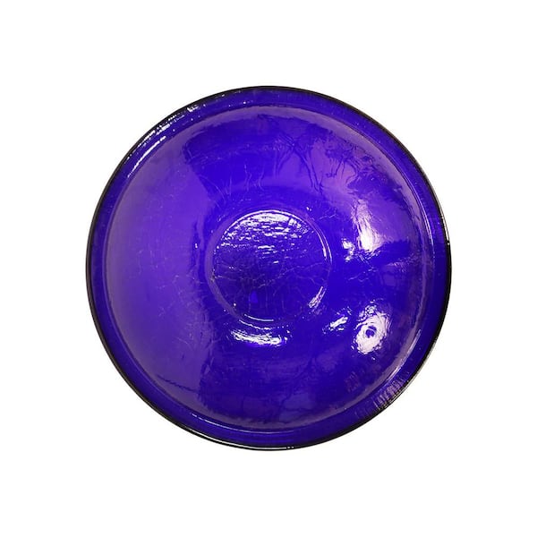 Achla Designs Crackle 14-in Cobalt Blue Glass Bowl 