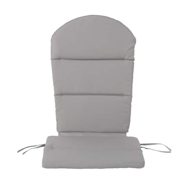 20 x 30 Water-Resistant Fabric Outdoor Adirondack Chair Cushion with High Back and Straps in Grey