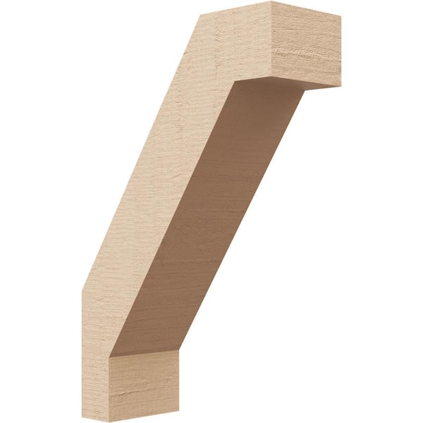 Ekena Millwork 3 in. x 12 in. x 8 in. Burlington Rough Cedar Woodgrain Timberthane Polyurethane Knee Brace, Primed