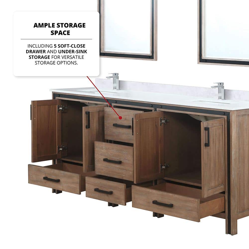 Rustic Barnwood 72" Double Vanity with Cultured Marble Top
