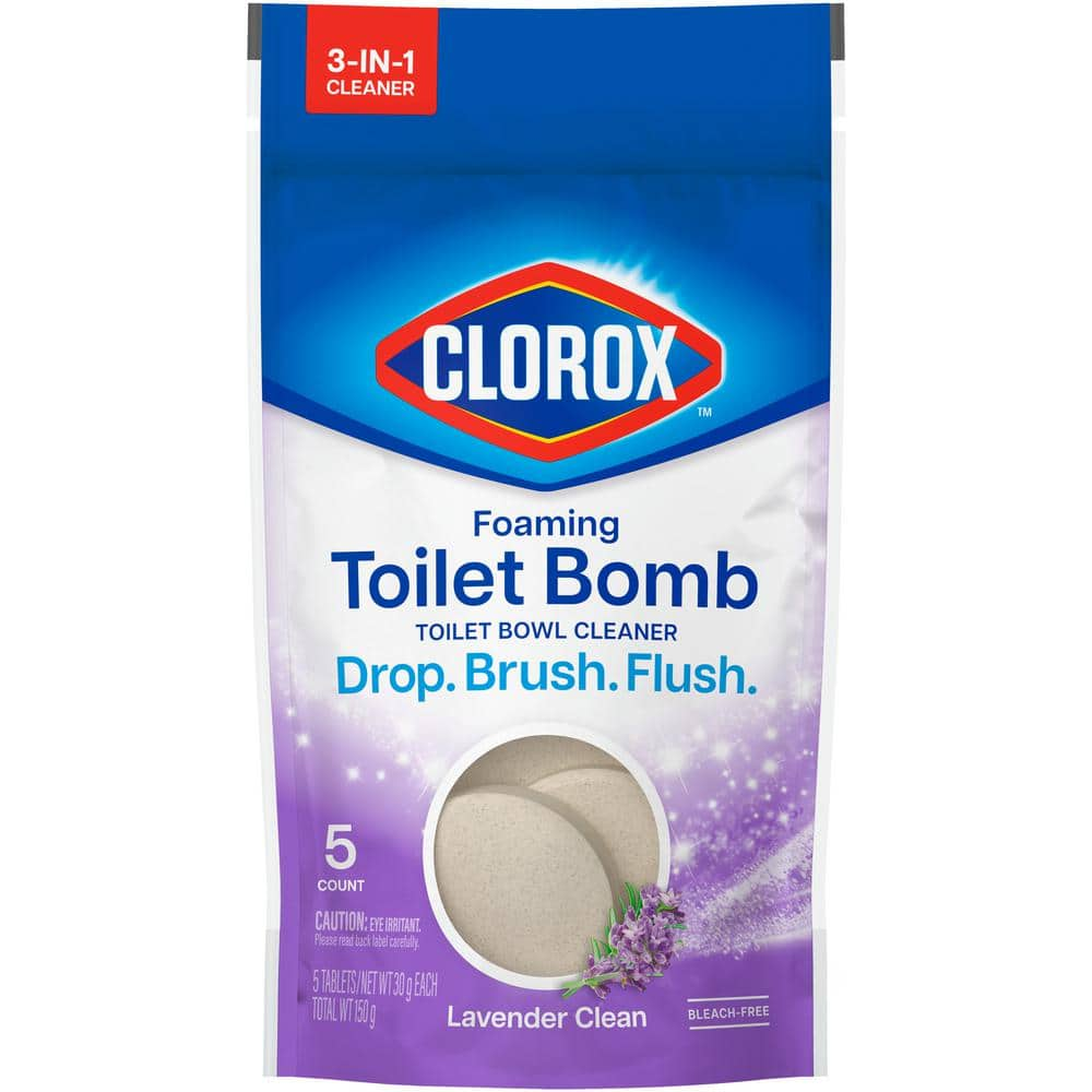 Clorox Foaming White Toilet Bomb Lavender Clean Toilet Bowl Cleaner (5 ...