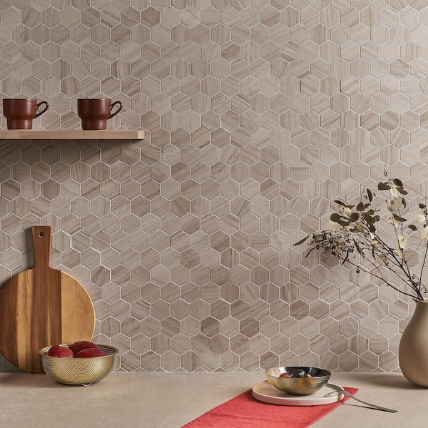 ブッシュサーペント　カレイドセルペンティ　イマカツ　ロデオライド　66mh-st Ivy Hill Tile Hexagon Wooden Beige 12 in. x 12 in. x 8 mm Mosaic