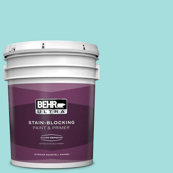 BEHR ULTRA 5 gal. #500A-3 Aqua Spray Extra Durable Eggshell Enamel Interior Paint & Primer