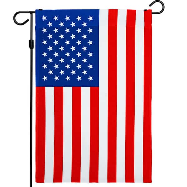 G128 1 ft. x 1.5 ft. Polyester USA Flag 2-Sided Garden Flag Printed Blockout