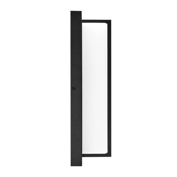 Maxxima LED Outdoor Wall Light, Black w/Vertical Bar & Frosted