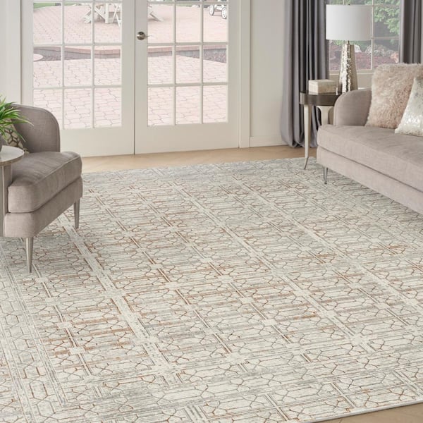 Desire Ivory Beige 8 ft. x 10 ft. Abstract Contemporary Area Rug