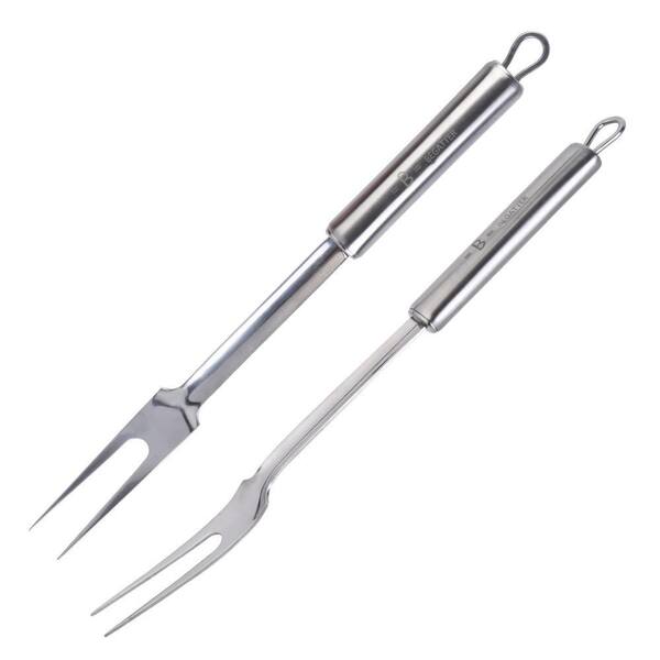Rust‑Resistant Stainless‑Steel 13.3 in. Two‑Prong Meat Fork, Practical Pizza and BBQ Accessory for Thanksgiving Roasting