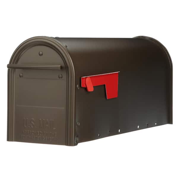 Architectural Mailboxes Franklin Bronze, Medium, Steel, Post Mount Mailbox