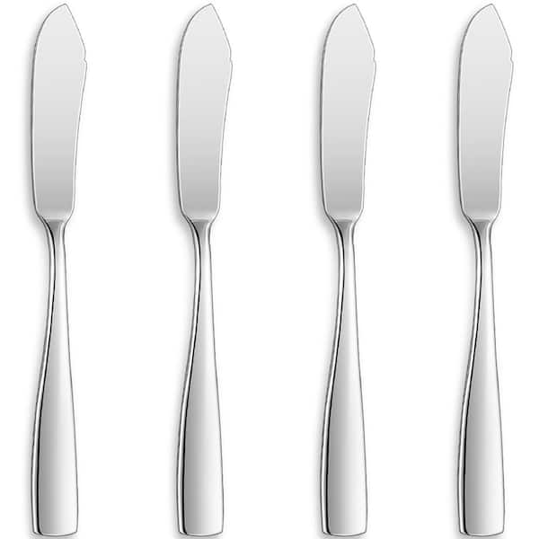 Louis Silver 18/10 Stainless Steel Butter Knives, Sturdy Rust-Resistant and Dishwasher Safe (Set of 4)