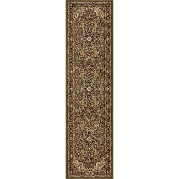 2.5'x4' Green Ardabil Silk Rug Oriental Carpet Medallion Wallhanging H –  Kashmir Designs