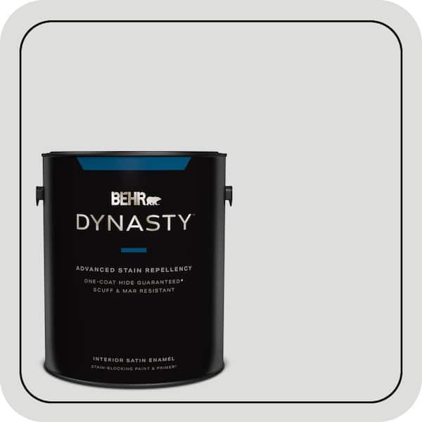 BEHR DYNASTY 1 gal. #MQ3-55 White Lie One-Coat Hide Satin Enamel Stain-Blocking Interior Paint and Primer
