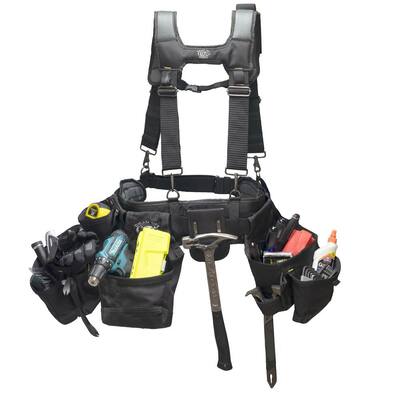 Ballistic Framers 3 Pouch Tool Storage Suspension Rig with LoadBear Suspenders in Black