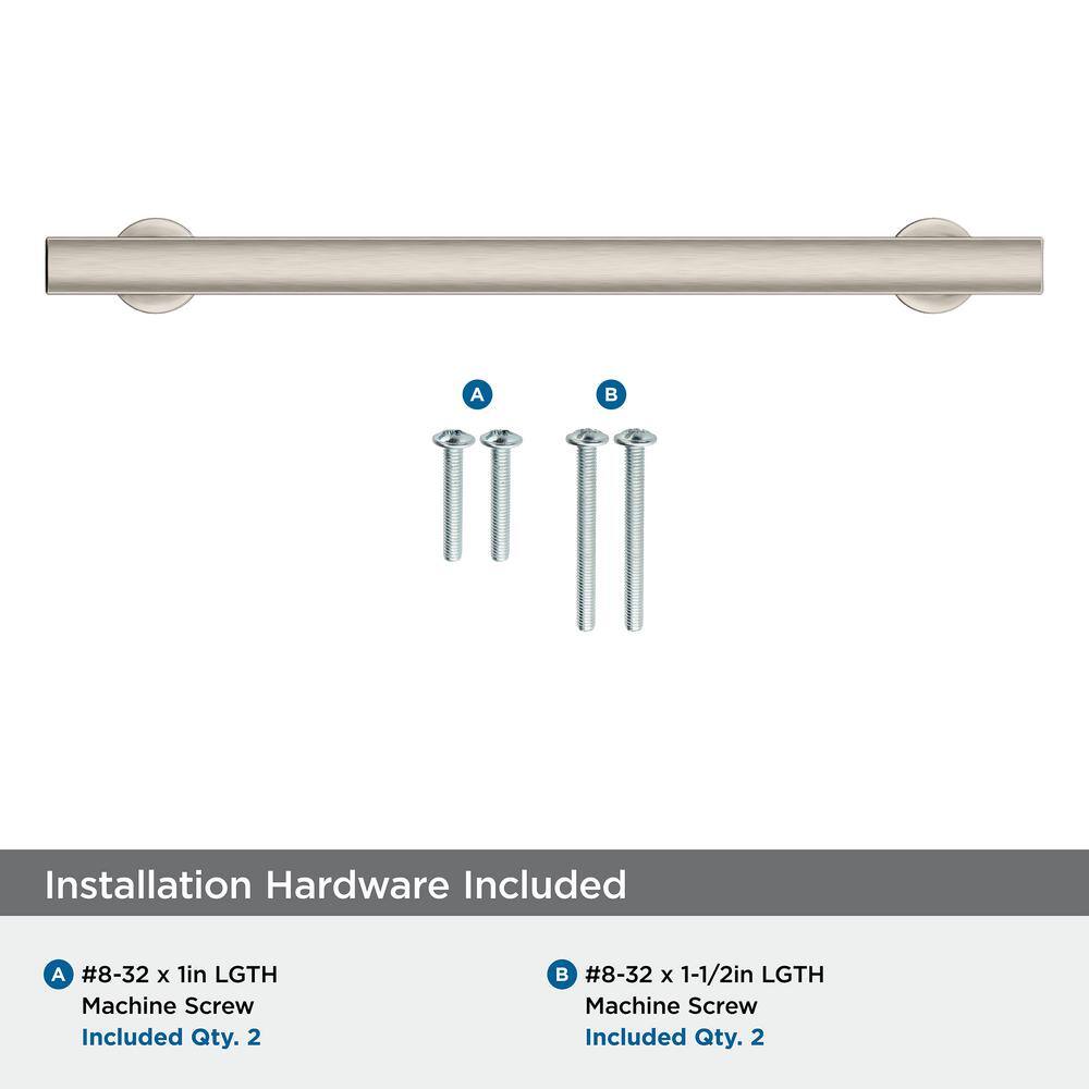 Satin Nickel 7-9/16 Inch Modern Cabinet Pull