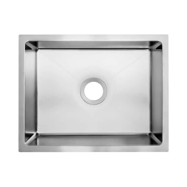 23 in. Single Bowl 18-Gauge Stainless Steel Undermount Small Radius Kitchen Sink