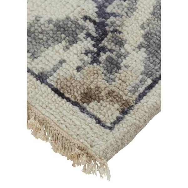 9 ft. x 12 ft. Gray and Ivory Floral Area Rug