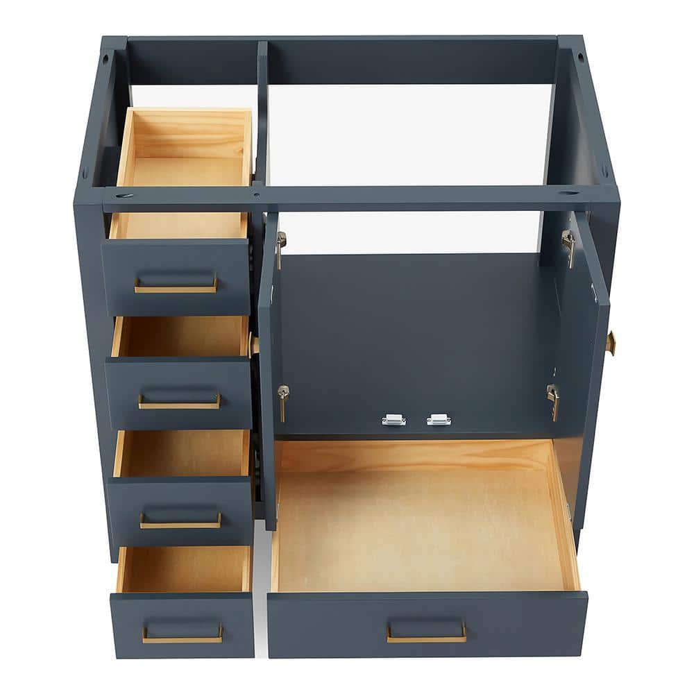 Midnight Blue 36" Solid Wood Freestanding Vanity Cabinet