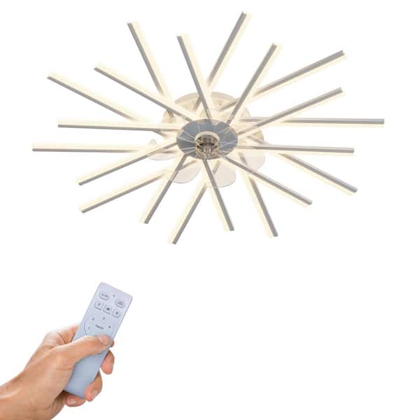 Unbranded 3.75 ft. LED Indoor White Ceiling Fan with Lights Remote Control Dimmable LED, 6-Gear Wind Speed Fan Light
