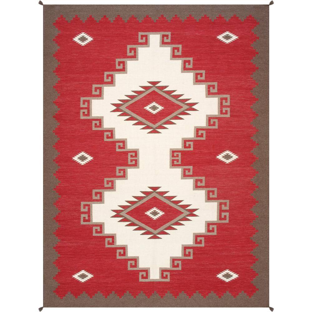 Pasargad Home Tuscany Ivory 9 ft. x 12 ft. Geometric Wool Area Rug PNT340 9x12 The Home Depot