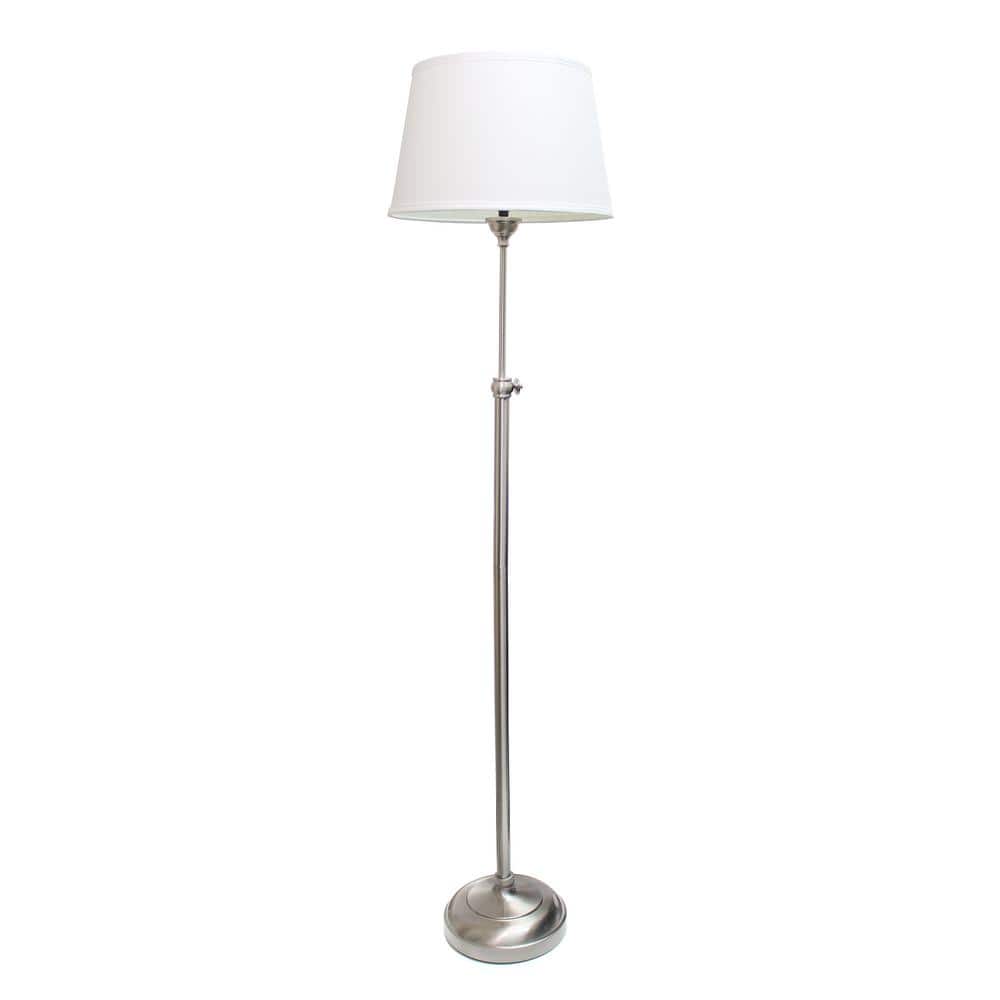 Brushed Nickel Elegance 3-Piece Adjustable Lamp Set with White Shades