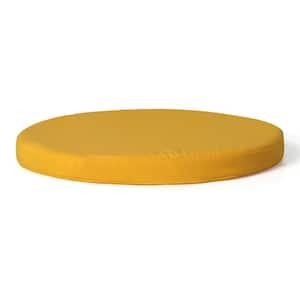 FadingFree Yellow 16 in Round Outdoor Dining Patio Chair Seat Cushion (4-Pack)
