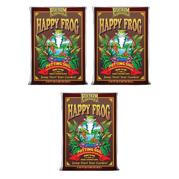 FOXFARM Happy Frog 2 cu. ft. pH Adjusted Garden Potting Soil Bag, (3-Pack)