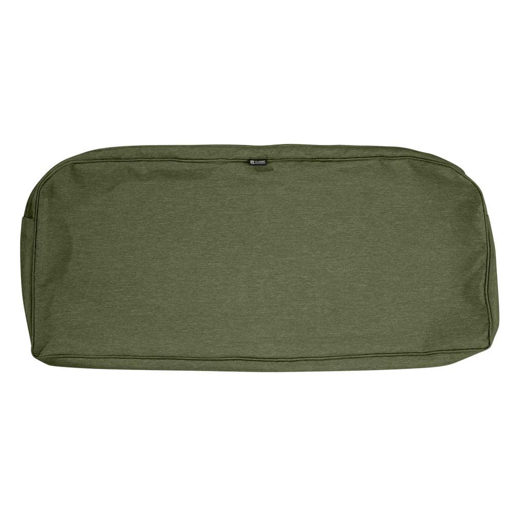 Classic Accessories Montlake Water-Resistant 41 in. x 18 in. x 3 in. Patio Bench/Settee Cushion Slip Cover, Heather Fern Green