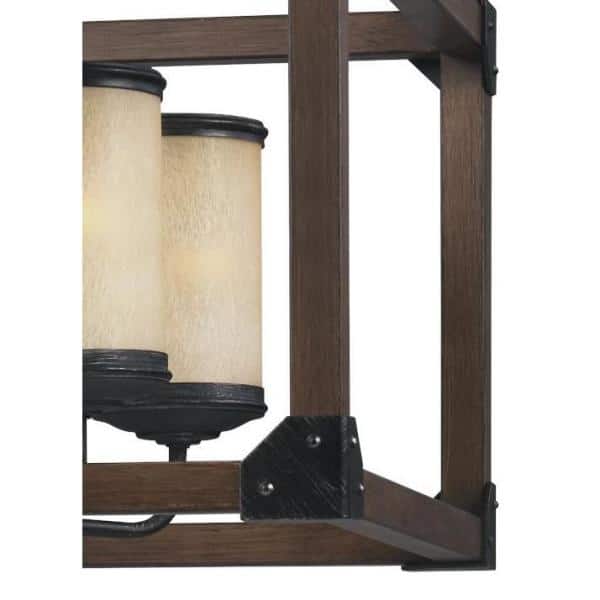 Stardust Finish 5-Light Chandelier with Creme Parchment Glass Shades