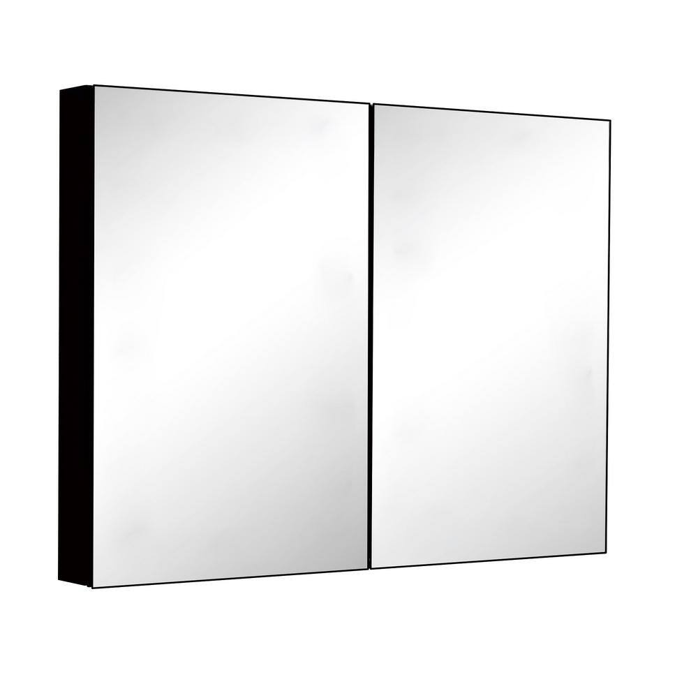 Interbath 48 in. x 36 in. Rectangular Black Aluminum Surface Mount ...