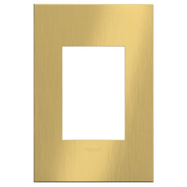 adorne 1 Gang Plus Decorator/Rocker Wall Plate, Brushed Satin Brass (1-Pack)