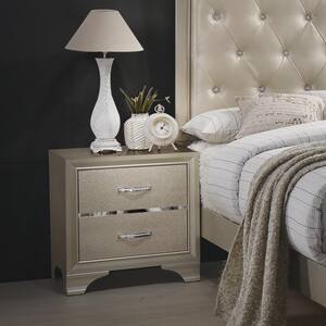 Beaumont Champagne 2-Drawer Rectangle Nightstand