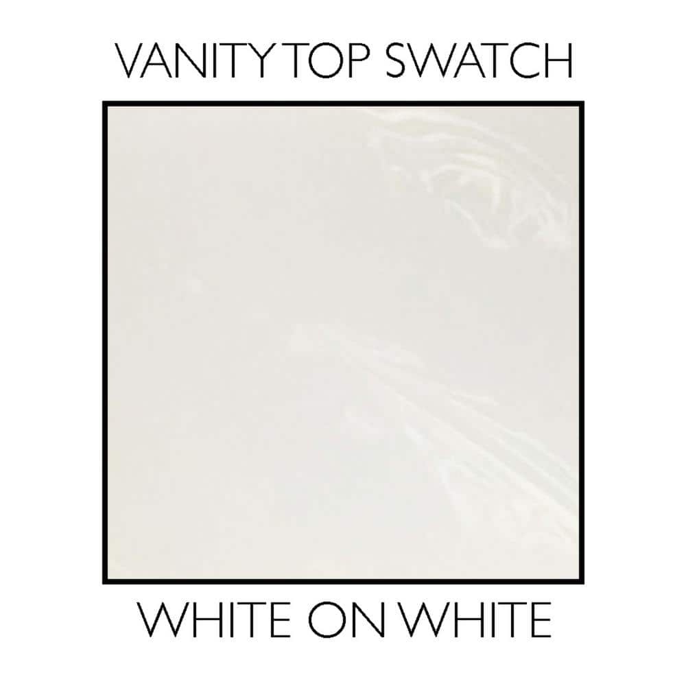 Modern Birch 37" Bathroom Vanity with White Marble Top