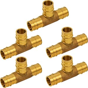 3/4 in. 90° PEX A Expansion Pex Tee, Lead Free Brass For Use in Pex A-Tubing (Pack of 5)