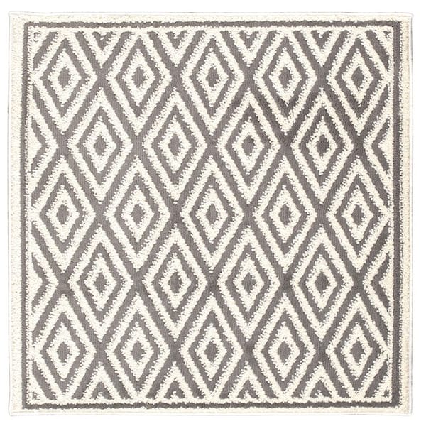 THE SOFIA RUGS Sofihas, Grey/White 31 in. x 31 in. Non-Slip Landing Mat,  Polypropylene w/Rubber Backing, Stair Tread Cover MAT-65B-GR - The Home  Depot