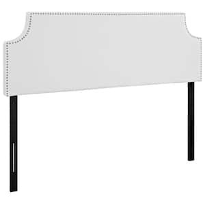 Laura White Queen Upholstered Vinyl Headboard