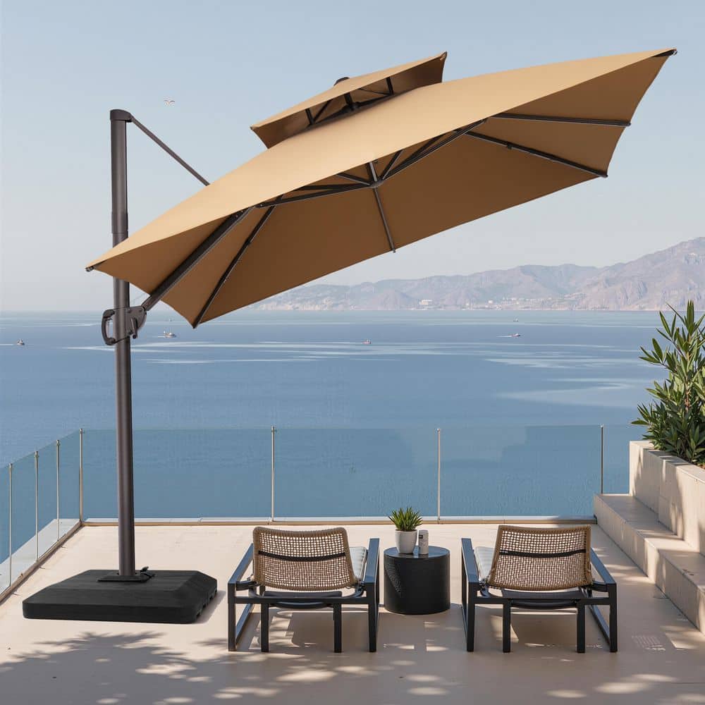 athome patio umbrella Navy Blue Crank & Tilt Round Patio Umbrella, 9'