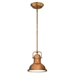Boswell 1-Light Washed Copper Pendant with LED Bulb